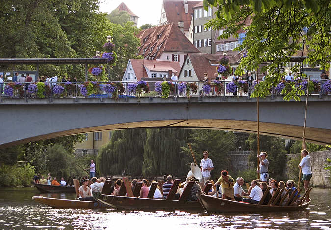 Stocherkähne auf dem Neckar (Tübingen)